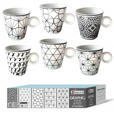 SET 6 TAZZINE CAFFE' GRAPHIC (6pz)